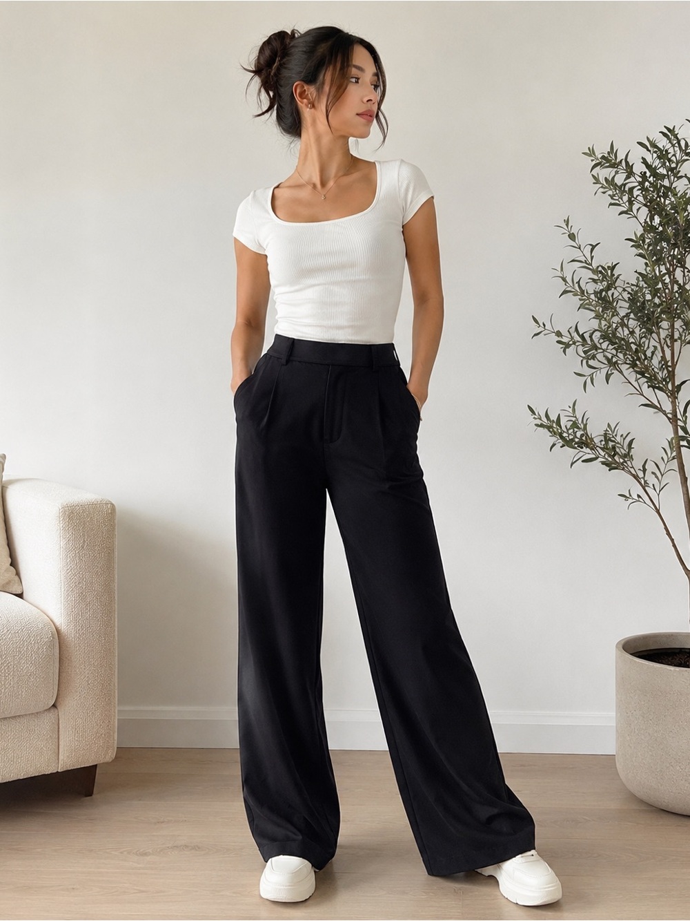 Halara Flex DayStretch High Waisted Work Flare Pants Black XS Petite NWT